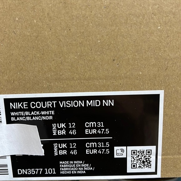 NIKE MEN’S COURT VISION MID Next Nature WHITE/BLACK-WHITE
DN3577 101 Sneakers - Picture 16 of 16